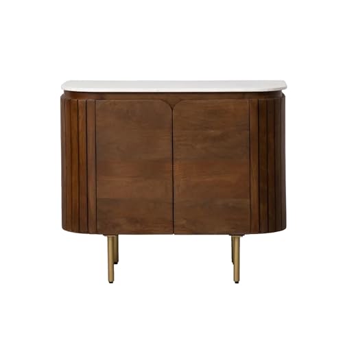 Image of The Attic 2 Door Carlston Sideboard,Multipurpose Cabinet for Kitchen and Living Room Storage,Classy Sideboard,Solid Mango Wood,Provential Teak Matte Finish