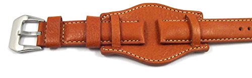 Bracelet de montre large avec support - En cuir - Marron - 18 mm Cover