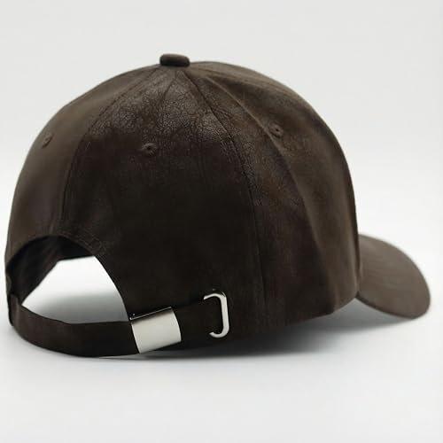 Image of kill off Premium Men's Leather Baseball Cap with Embroidered Patch, Adjustable Fit, Lightweight Comfortable Casual Wear Hat