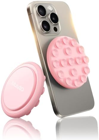 Muuto Magnetic Suction Phone Mount for MagSafe Case,Removable Octo Cup Buddy Sticky Phone Grip,for Content Creators/TikTok Video/Makeup,Selfies and Live,Pink