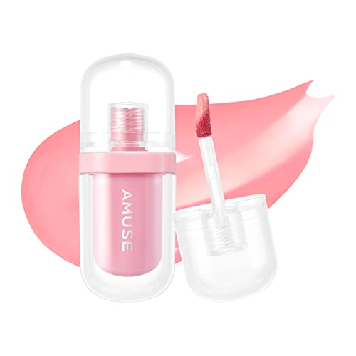 Amuse Seoul Jel-Fit Tint (01 Boksoonga Jelly) | Korean Jelly Lip Tint, Long-Lasting Lip Stain, Hydrating & Glossy, Hyaluronic Acid for Smooth Moisturized Lips, High Pigmentation, Vegan
