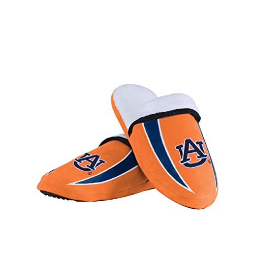 Image of FOCO mens NCAA College Team Logo Sherpa Moccasin Slippers