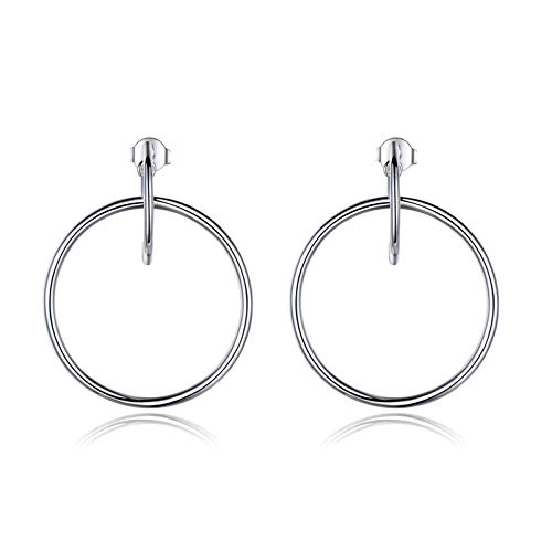 Boucles d'oreilles Argent Femme Pendentif Grand Cercle Mariage Chic