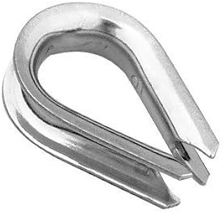 DuraBrite Wire Rope Thimbles (50-Pack) - 304 Stainless Steel Material, Light-Duty, Marine Grade - for Wire Rope Diameters 3/16