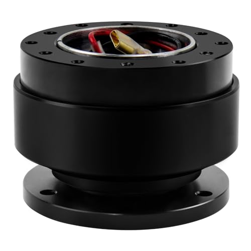 Acclcors Kit de volant universel à dégagement rapide à 6 trous pour course/rallye/sport automobile (Noir)