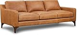 Poly & Bark Sorrento Leather Couch - 86 Inch Sofa - Full-Grain Leather Sofa for Living Room with Feather Down Topper - Living Room Couch - Pure Aniline Vintage Italian Leather in Cognac Tan