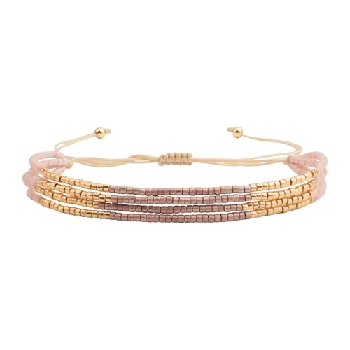 Image of KELITCH Layered Miyuki Beads Bracelets Adjustable Strand Bracelets Bangles Bohemian Style Summer