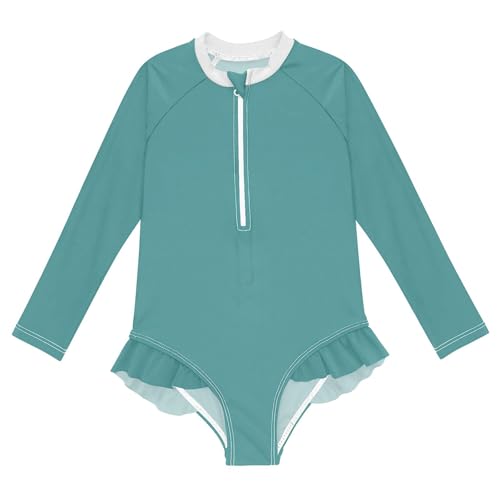 Plain Zomp Baby Girl Bathing Suit Long Sleeve UPF 50+ One Piece Toddler Swimsuit Size 4t