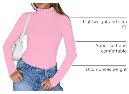 Image of Trendy Queen Womens Turtleneck Tops Winter Clothes | Long Sleeve Basic Shirts,Stretchy Fit,Tight Lightweight Fall Fashion 2026