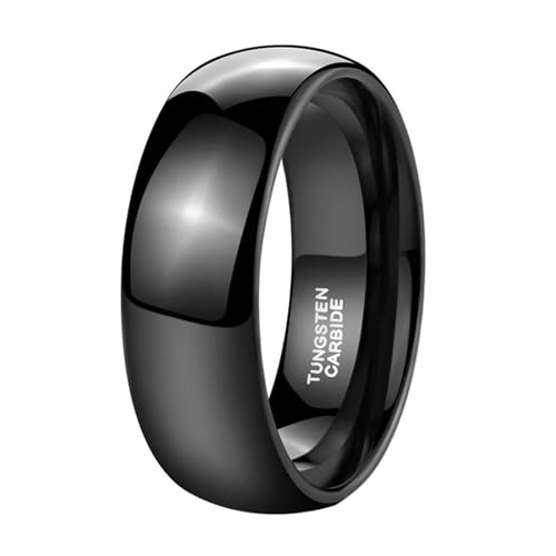 Alliance en tungstène noir de 8mm un anneau poli et durable taille 66.5