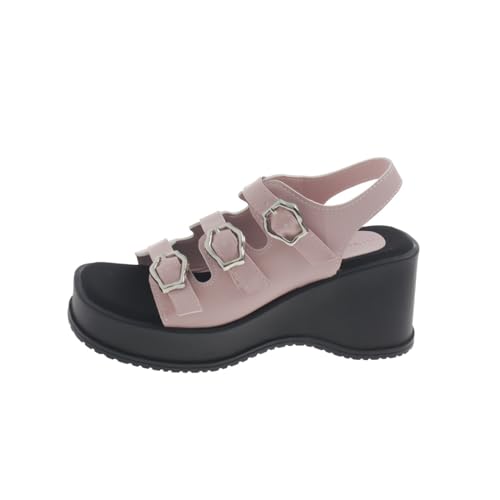 Womens Sandals Women's summer wedge-heeled thick-soled sandals with open toes and skirts for petite Roman shoes