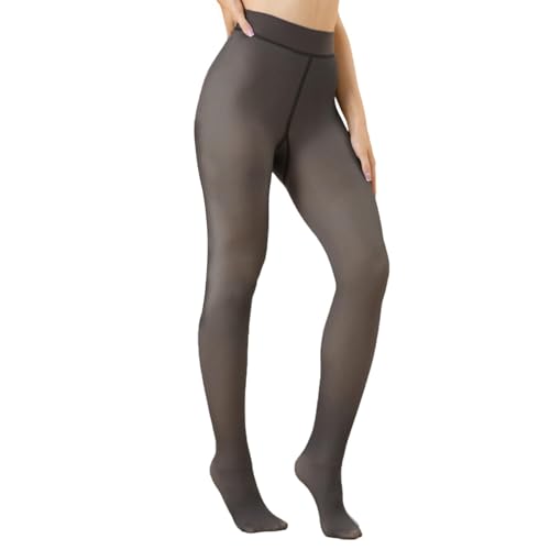 DarkCom Black Fleece Lined High Waisted Winter Warm Thermal Tights for Women