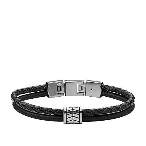 Fossil Herrenarmband Multistrands mehrsträngig Edelstahl schwarz, JF03848040