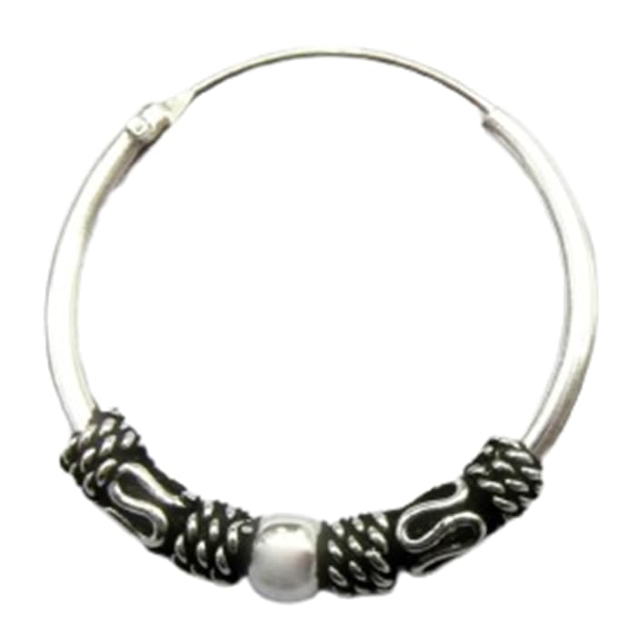 Aros de Plata 925 Estilo Bali par de pendientes criollas piercing de 18 mm 6