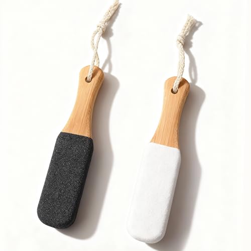 XIYING 2 Pcs Pumice Stone for Feet, Foot Pumice Stone for Feet Scrubber Dead Hard Skin for Removing Hard Dead Skin, Calluses & Cracked Heels (White+Black)