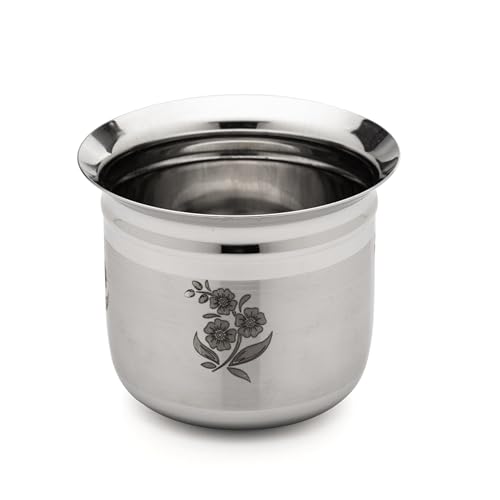 Image of Expresso Stainless Steel Deep Water Gunj - Flat Bottom Milk Pot and Tope, Cooking Pot, Patila, Bhagona, Tapeli Heavy Gauge Boiling Vessel Dekchi for Home and Kitchen (Capacity - 400 ML)