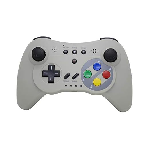 NEXiLUX Wireless Classic Pro Controller Gamepad Compatible with Nintendo Wii U, Gray