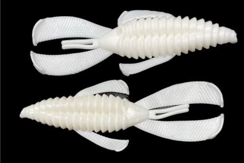 Phat Pak Baits - Swamp Monster Rage Bug Style Plastic Beaver Creature Bait Punching Bass Fishing Lure 20ct 4' - Straight White