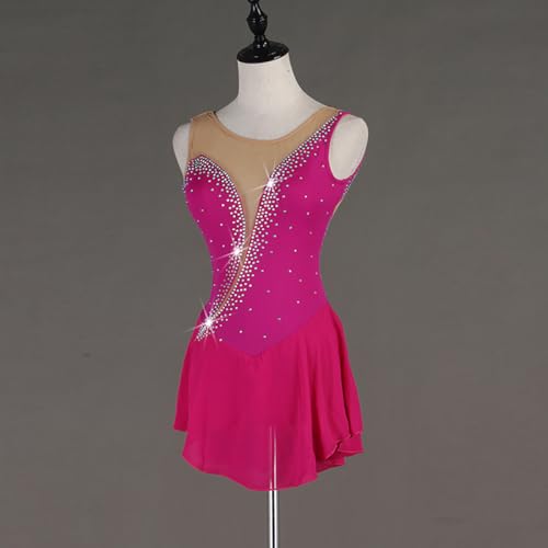 VVieer Vestido feminino sem mangas, sem mangas, ginástica, patinação artística, vestido sem mangas,