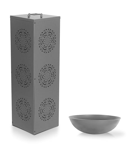 EASYmaxx Deko-Säule mit LED & Timer, Mandala-Design im...