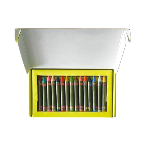Image of Azafran Organics - 15 Non-Toxic Plant-Based Pencil Crayons (15 COLOURS) - New Pack, For Pre School Kids, Hypoallergenic, No Mineral Oils Or Harmful Chemicals, Multi-coloured