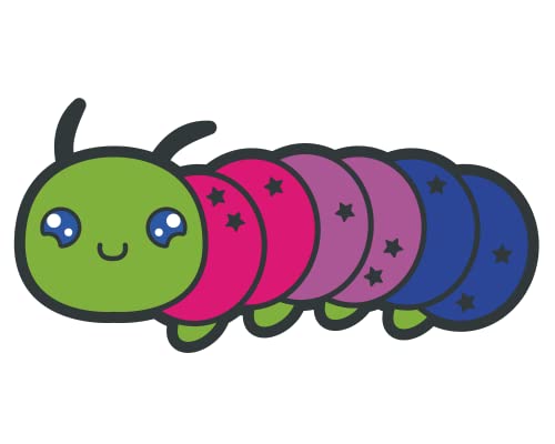 Spilla smaltata Bisexual Pride Caterpillar nei colori della bandiera Bi LGBT+| Pride Jewelry, Small, smalto, non noto