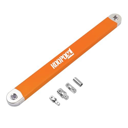 Image of KOOPOOL Offset Extension Wrench, Impact Ready Wrench Extender, with 1 /2 inch, 1 /4 inch and 3 /8 inch Square Drive Adapters, Universal Extensions Wrench for Tight Place