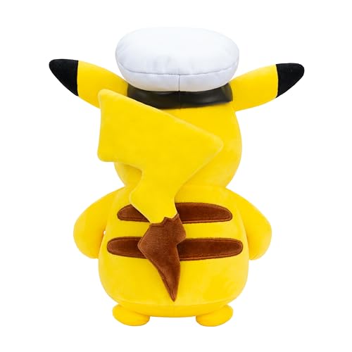 Image of Pokemon Captain Pikachu Plush - 8-Inch Soft Plush with Captain's Hat and Authentic Details