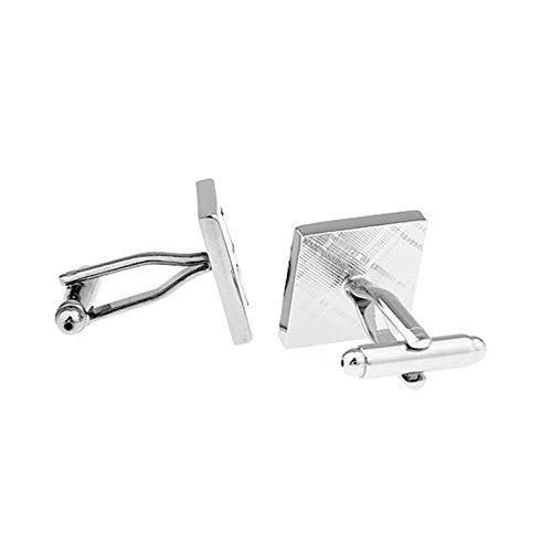Mancuernillas Daesar Vintage Hombre Cuadradas Plateadas miniatura 2