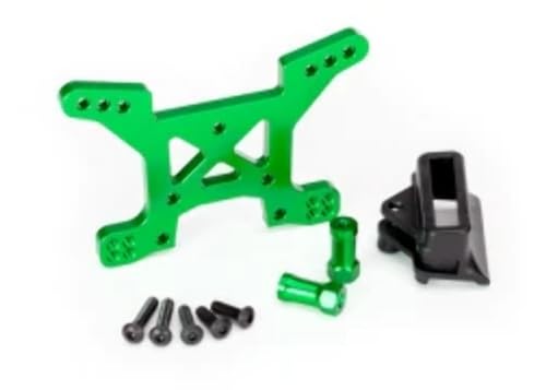 Support d'amortisseurs avant alu vert Rustler 4x4 pour éviter les casses