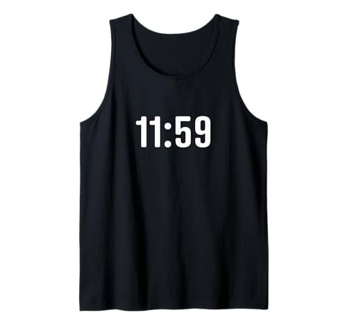 Last Minute Costume 11:59 Funny Word Pun Halloween Tank Top