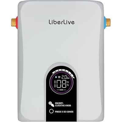 Electric Tankless Water Heater, 13kW 240V on Demand Instant Endless Electric Hot Water Heater for Residential Whole House Shower, Self-Modulating LED Display Knob Control, CSA Certified, Space Saving
