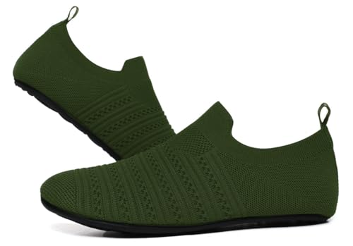 Image of QZKDM Lightweight Slip on Grip Indoor House Slippers Barefoot Non Slip Home Exercise Yoga Shoes for Men Women