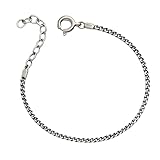 Minimalist 925 Sterling Silver Anklet for Women – Vintage Style 2mm Curb Chain with Oxidised Finish, Adjustable Length, Handmade Gift Jewellery - KIMNKIM (Large)
