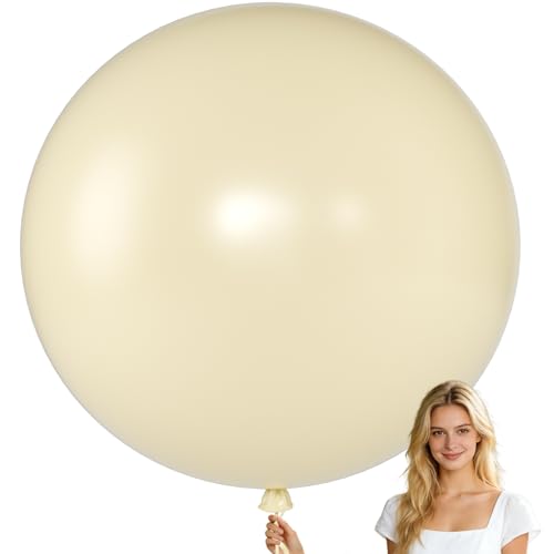 Image of KALOR Warm Ivory Giant 36 Inch 9pcs Large Latex Balloons