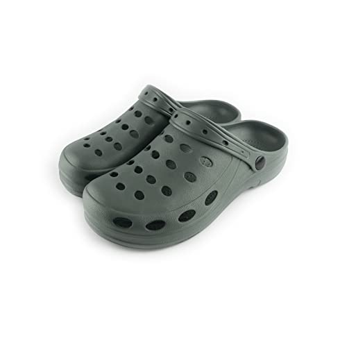 R-ISLAND Zuecos EVA Unisex,Hombre,Mujer,para Sanitario,hosteleria.Comodo y Impermeanle (Ejército Verde, Numeric_46)