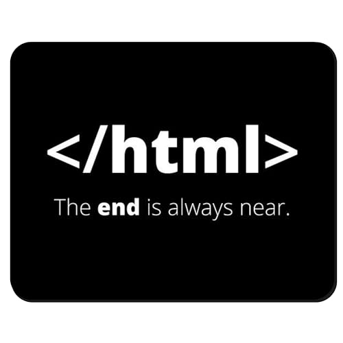 Zentora Coding HTML Mouse Pad - 9x7.5 Inch Waterproof Gaming Mousepad, Non-Slip Rubber Base, Smooth Microfiber Surface - Web Developer Desk Mat for Laptop, PC, Office & Work-from-Home