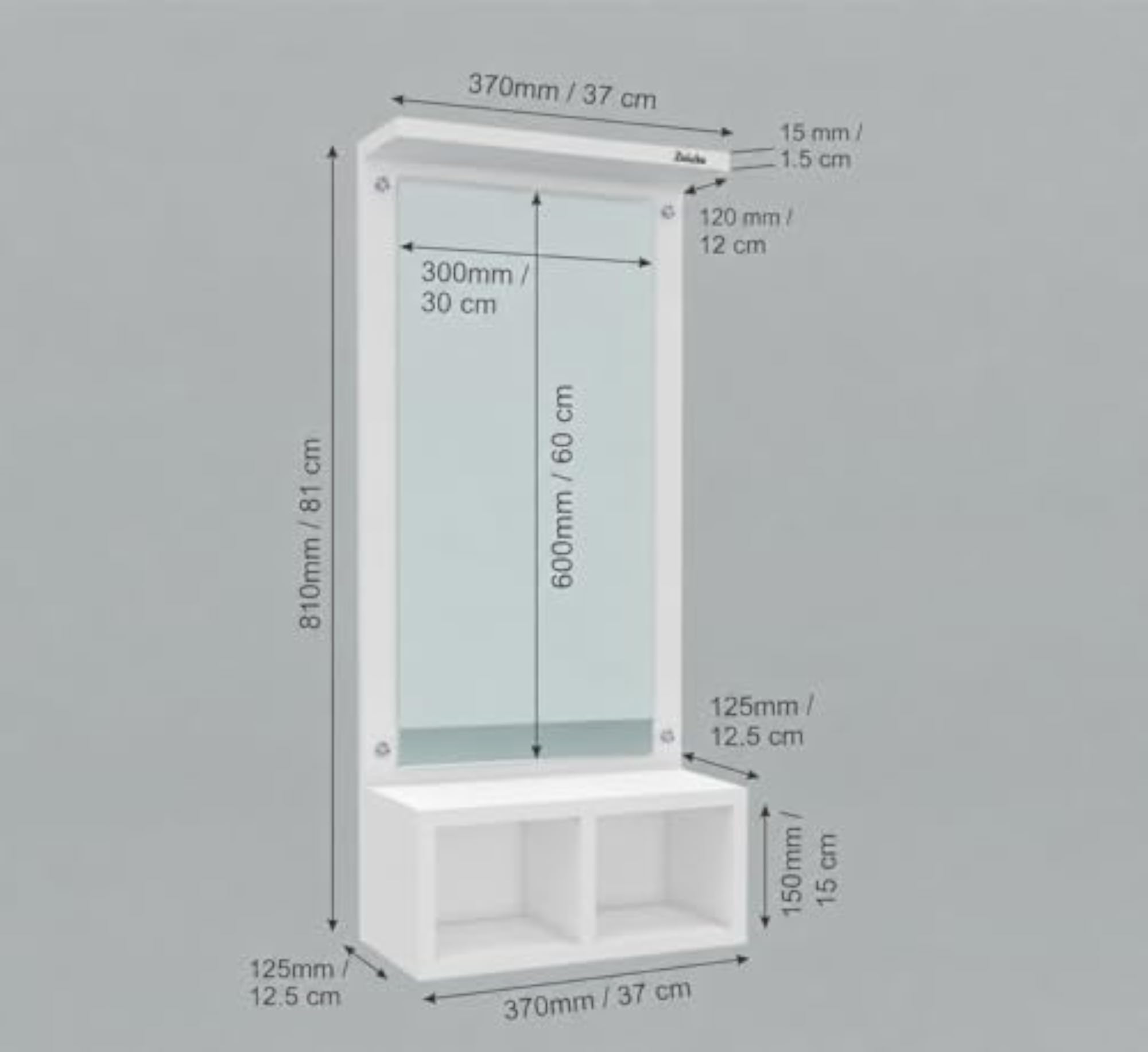 Wall Mounted Dressing Table with Mirror, Floating Vanity Mirror Shelf