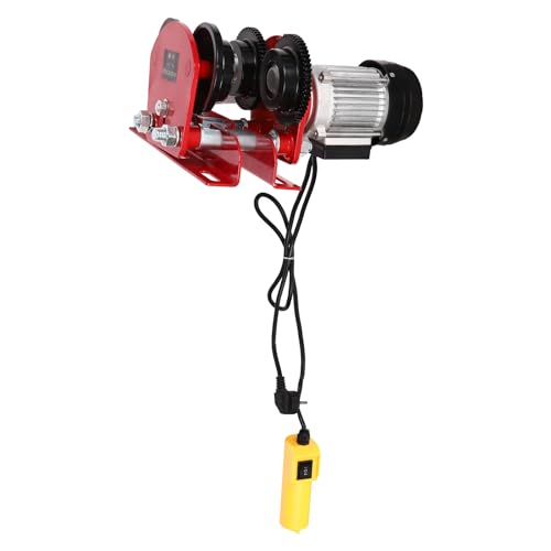 Elektrische Laufkatze 1T Elektrische Seilwinde Seilzug 370 W Lastenaufzug Motorwinde Flaschenzug 68-120 cm Einstellbare Breite