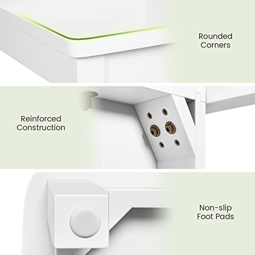 Giantex Wood Dining Chairs Set Of 4 White - Wooden Armless Kitchen Chairs With Solid Rubber Wood Legs, Non-Slip Foot Pads, Max Load 400 Lbs, Farmhouse Style High Ladder Back Dining Room Chairs #TOP4