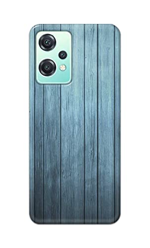 Image of Printed Hard Back Cover Case for OnePlus Nord CE 2 Lite 5G Back Cover (Wooden Blue) -702