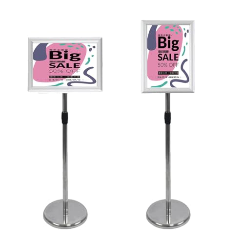 Support de panneau sur pied A3 argent pour affichage publicitaire stable - 2