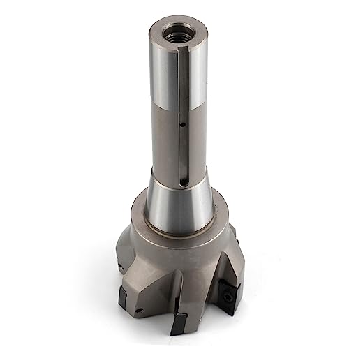 Image of OSCARBIDE Indexable End Mill R8 Shank,6 Flutes,2-1 /2 inch Cutting Diameter | 6-1 /8 inchoverall L | 6 APKT1604 Carbide Inserts | 90 Square Shoulder Milling | Smooth Finishing | Long-Lasting Tool Life