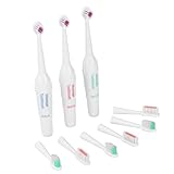 Kisangel 3 Set Dog Electric Toothbrush, 9Pcs Pets Rechargeable Toothbrush, Gentle Brush for Dogs Cats Portable Travel-Friendly Design, Random Color