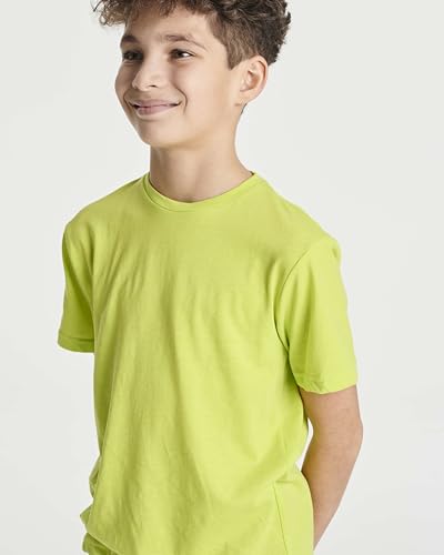Real Essentials 5 Pack: Boys’ Cotton Short Sleeve Crew Neck T-Shirts – Casual, Athletic Outdoor Shirts for Teens (Ages 4-18)4