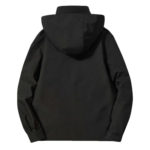 Echinodon Kids 3 In 1 Winter Jacket Water Resistant Warm Padded Jacket Child Detachable Inner Coat Outdoor Walking Hiking Jacket Black 160 - Image 4
