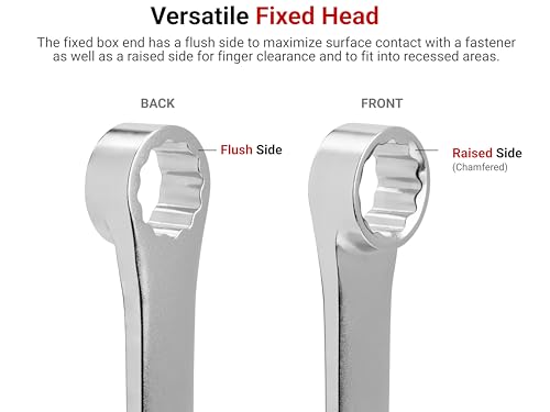 Image of TEKTON 1 Inch Long Fixed /Flex Head Ratcheting Box End Wrench | WRB35325