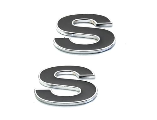 Image of 2Pc 1996-2002 Camaro SS Fender Emblem 3D Badge Nameplate Letter Sticker 12369966R Replacement for SS (Silver Black)