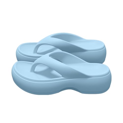 Sandalias antideslizantes para mujer, sandalias de baño blandas, zapatillas nubes, separadores de dedos de los pies, mulas de suela gruesa, sandalias de playa, para interiores y exteriores, 4 azules