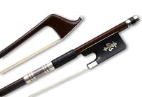 YoungMonic Advance Cellobogen aus Brasilienholz, 4/4, volle Größe, Frosch, natürliche Schleife, Haarschleifen für Cello (4/4 Cellobogen)